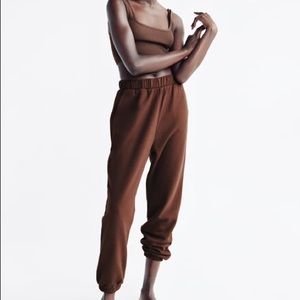 Zara plug jogging pants brown